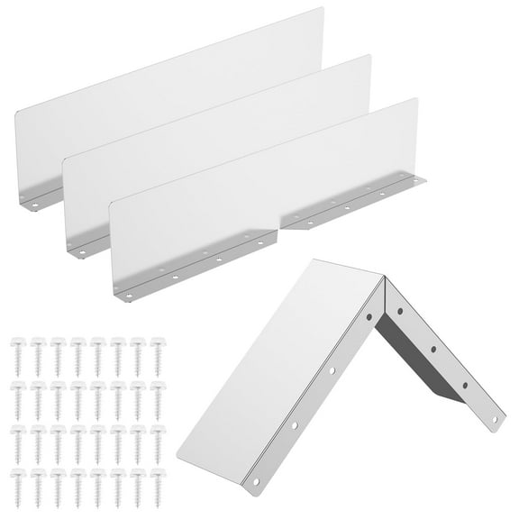 AEVXKHI 4PCS Gutter Valley Splash Guards, Roof Gutter Diverter, Roof Rain Diverter, Metal Gutter Guard Diverter with Screws for House Shingle Roofs Corner