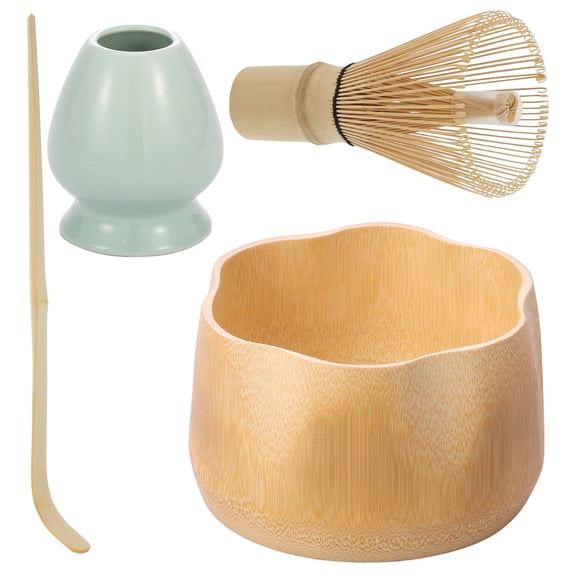 AEVXKHI 4PCS Matcha Set Exquisite Matcha Tea Set, Includes Matcha Bowl Matcha Whisk Tea Scoop Matcha Whisk Holder, Matcha Whisk Set for Matcha Lovers and Novices