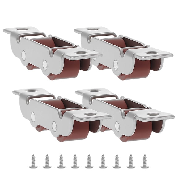 AEVXKHI 4PCS Push Pull Window Pulley with Screw High Strength Double Wheel Sliding Window Door Roller Hardware for Slot Width 14 mm