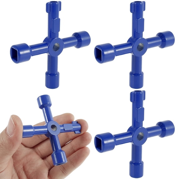 AEVXKHI 4PCS Utilities Key, 4 Way Zinc Alloy Cross Key, 4 in 1 Professional Handheld Lightweight Repair Tool for Valve Faucet Cabinet Opening