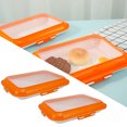 thumbnail image 1 of AEVXKHI 4PCS Vacuum Food Storage Container with Reversible Stretch Lid, Stackable Food Fresh Storage Tray, Safe Food Organizer Box Reusable for Picnic Travel, 1 of 10