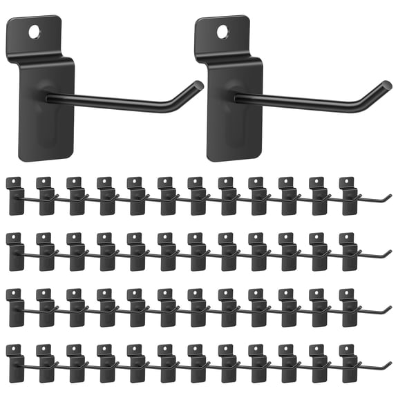 AEVXKHI 50 Pack Slatwall Hook Accessory for Hanging, Slat Board Hook, Stainless Steel for Garage Retail Store Home and Shop Display