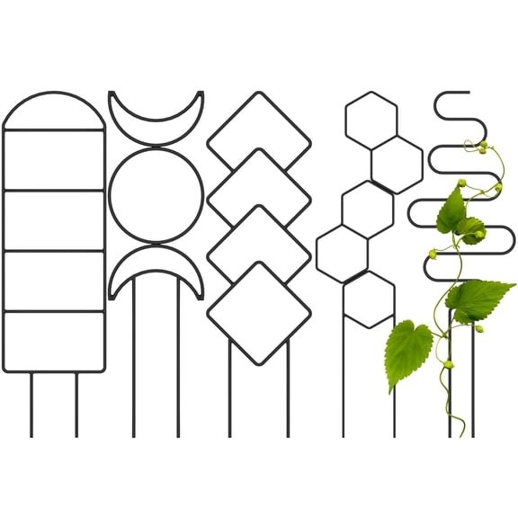 AEVXKHI 5PCS Metal Potted Planting Trellis for Indoor Outdoor Assorted Style, Anti Deformation Houseplant Trellis, Multipurpose Geometric Shape Bonsai Trellis for Garden Courtyard Balcony