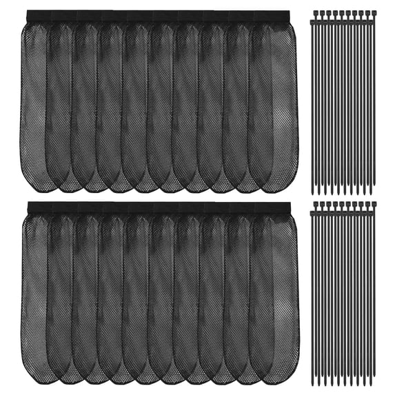 AEVXKHI 60 Pack Sturdy Lint Traps for Washing Machine Hose, Includes 20PCS Nylon Washer Hose Lint Trap Mesh and 40PCS Cable Ties, Washer Lints Catcher for Home Sink Drain System Hoses Screen Filter
