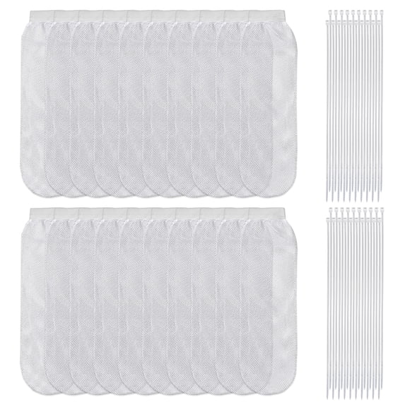 AEVXKHI 60-Piece Lint Trap and Cable Ties Set for Washing Machine, Includes 20 Nylon Mesh Lint Traps and 40 Cable Ties, Easy and Effective Lint Filtration