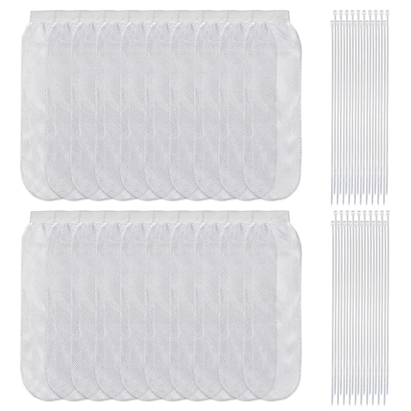 60 Pack Washer Hose Lint Catcher Mesh Filter and Cable Ties Set, Universal Washing Machine Drain Lint Trap Set, Pet Hair Catcher for Laundry Tub & Sink, 20 Nylon Mesh Lint Traps and 40 Cable Ties