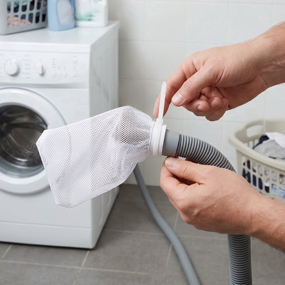 AEVXKHI 60-Piece Lint Trap and Cable Ties Set for Washing Machine, Includes 20 Nylon Mesh Lint Traps and 40 Cable Ties, Easy and Effective Lint Filtration