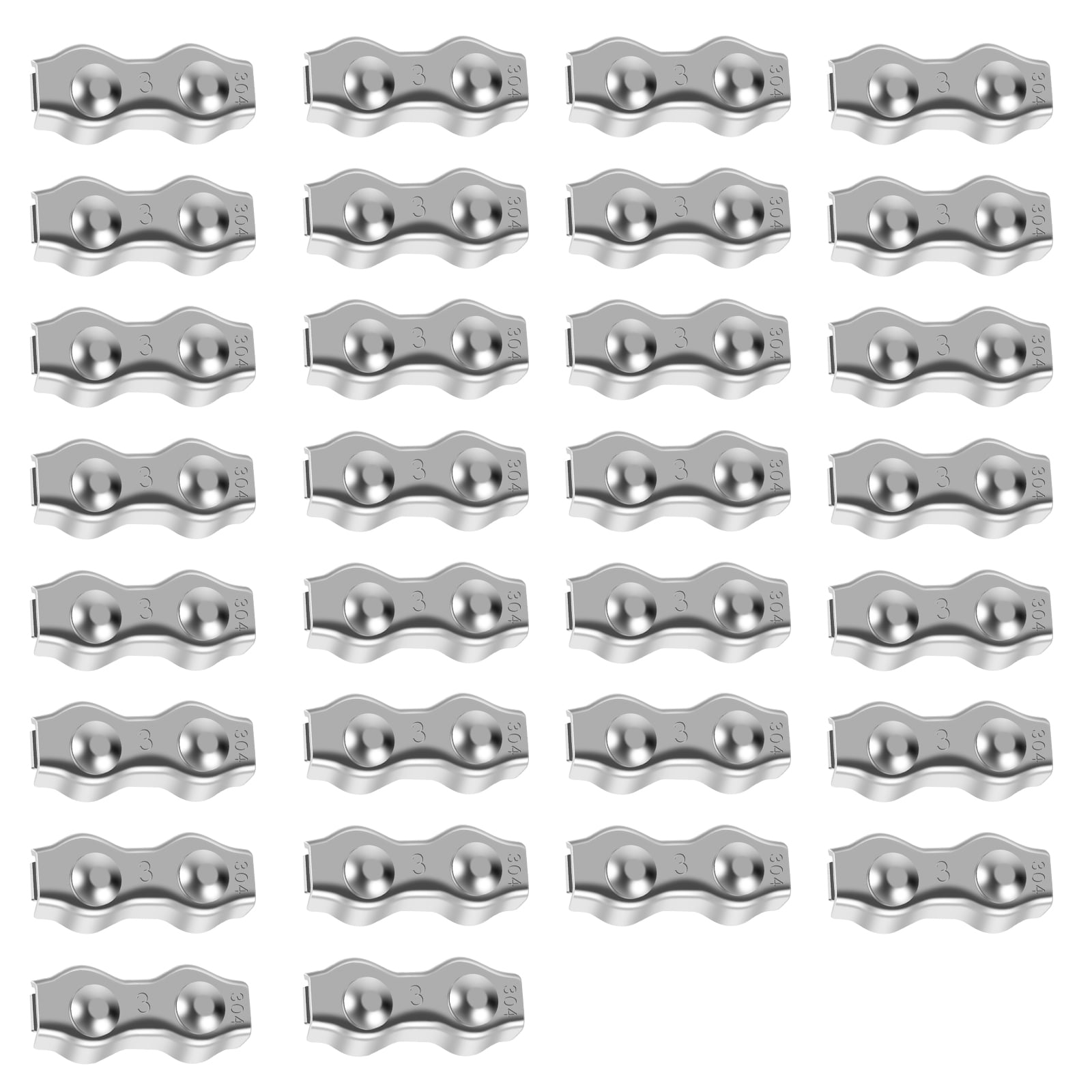 AEVXKHI 60PCS Rust Resistant Double Bolt Wire Cable Clamps, 2 Post Poly ...