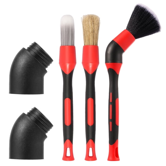 AEVXKHI 6PCS Curved Car Brush, Effective Cleaning Bent Auto Brush, Thick Non Slip Brush Handle, Flexed Car Scrub Brush, Detachable Brush Head Curved Carriage Cleaning Brush for Trucks