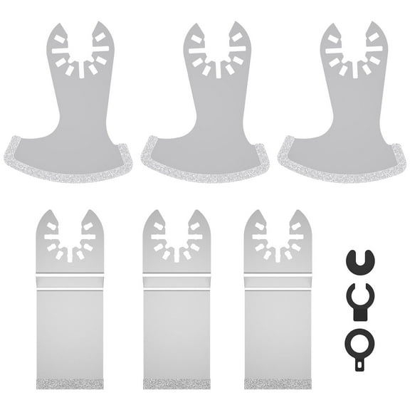 AEVXKHI 6PCS Diamond Oscillating Blade, Multi Tool Blades Kit, Grout Removal Tool Oscillating Saw for Removing Grit Grout