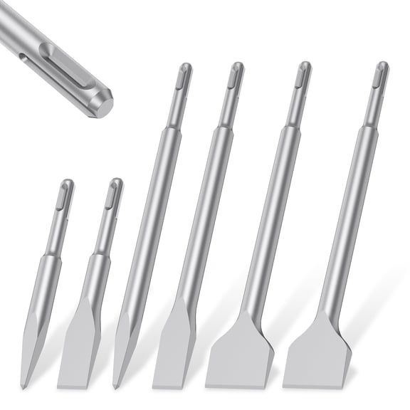 AEVXKHI 6PCS SDS Plus Chisel, SDS Plus Tile Chisel, 40CR Alloy Steel Efficient Tile Removal Tool, Ideal for Concrete Stone and Masonry Work