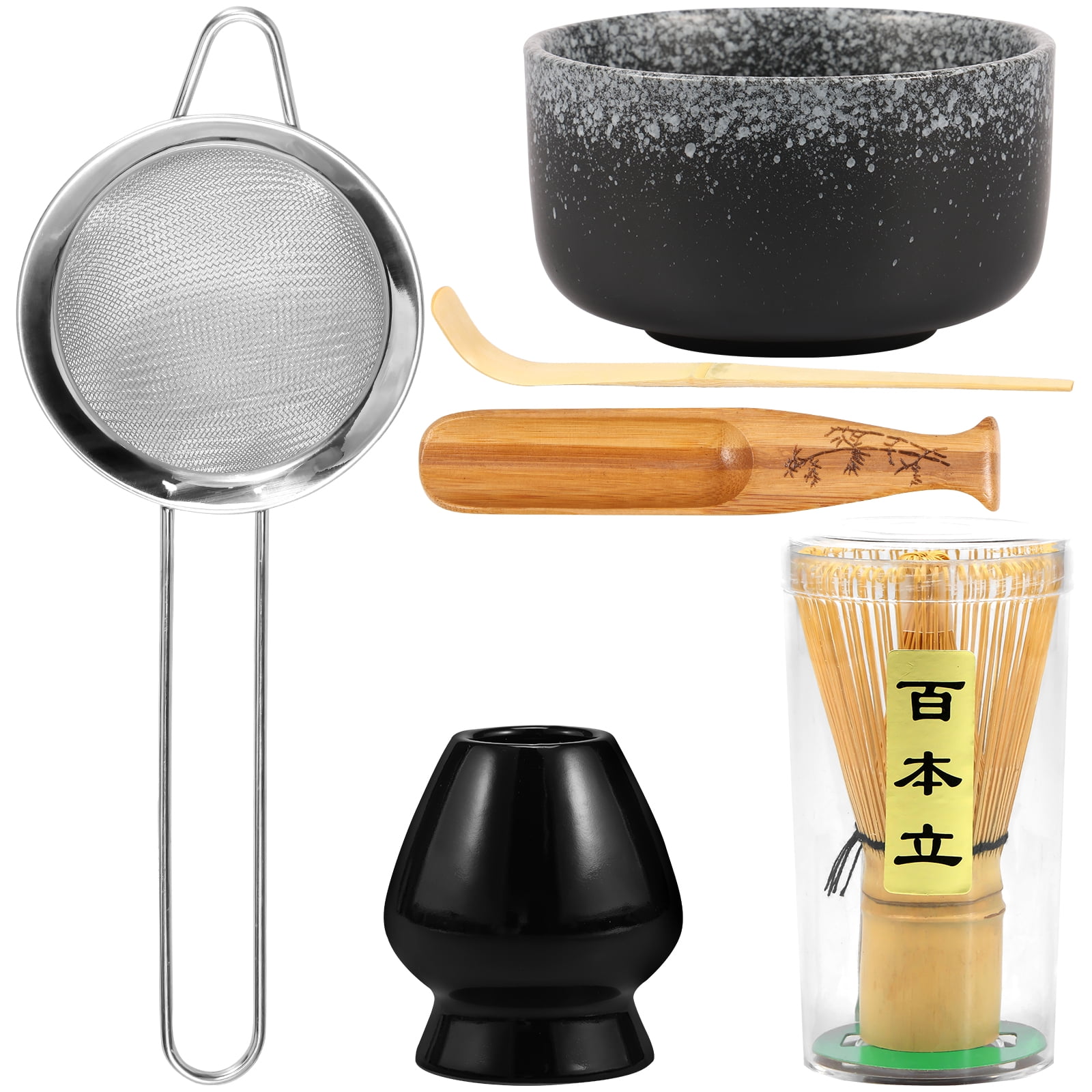 7Pcs Matcha Whisk Set, 500ml Ceramic Bowl, Matcha Kit For