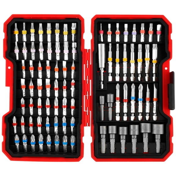 AEVXKHI 83PCS Screwdriver Drill Bits, S2 Alloy Steel Magnetic Screwdriver Bit, Security Screwdriver Bits Set with Case, Phillips, Pozi and Torx wih 1/4 Hex Shank Drill Bit, Magenetic Nut Drivers
