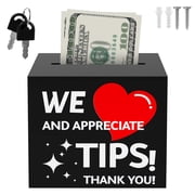AEVXKHI Acrylic Tip Jar with Lock, Visible Tip Suggestion Ballot Box, Cash Collection Box, Cash Storage Container for Bartender Bars Restaurants, Raffle Money Box for Musicians Events & Drive