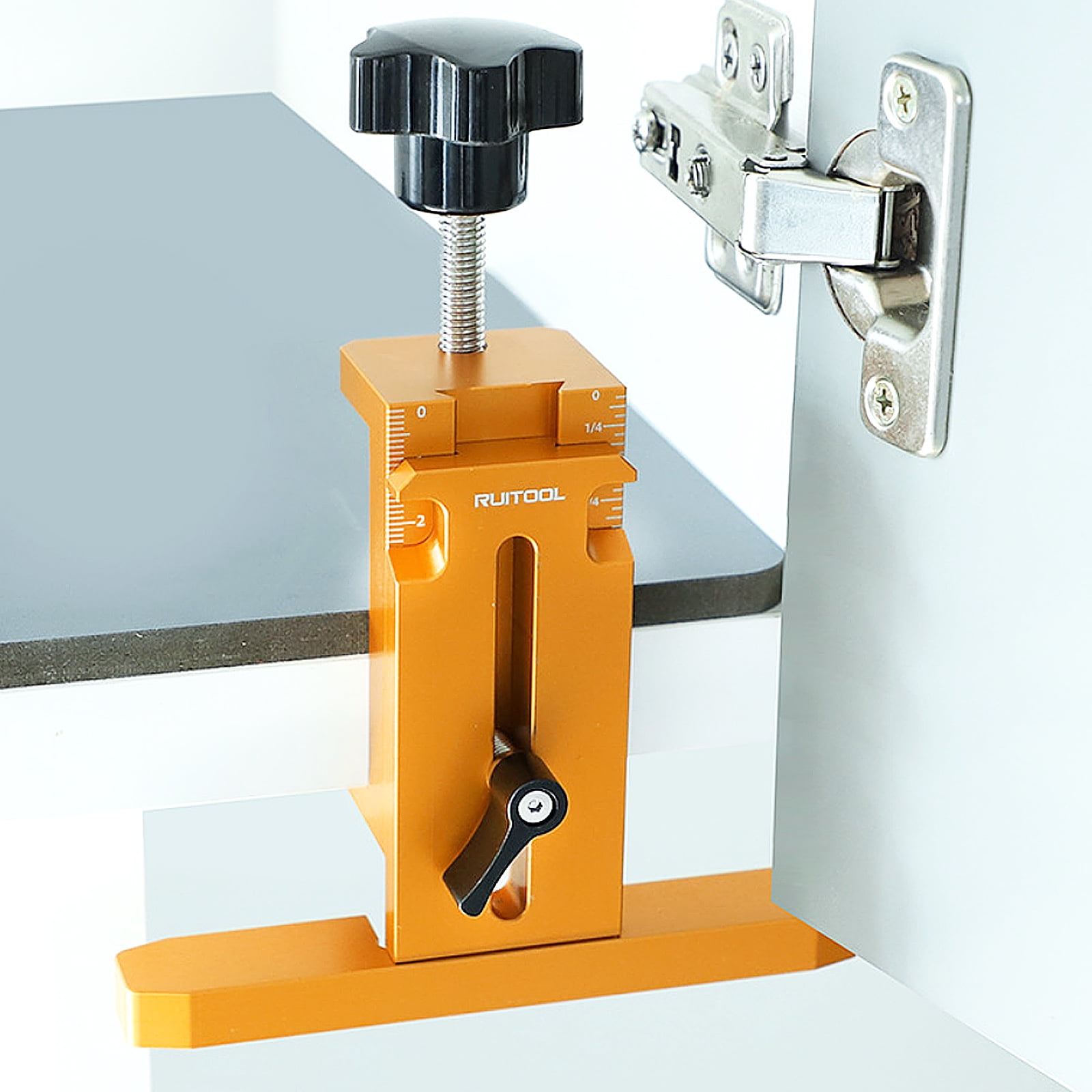 Adjustable Cabinet Door Installation Positioner – Aluminum Alloy Mounting Jig For Kitchen, Bathroom & Wardrobe Doors – With Rubber Pads And Precise Alignment