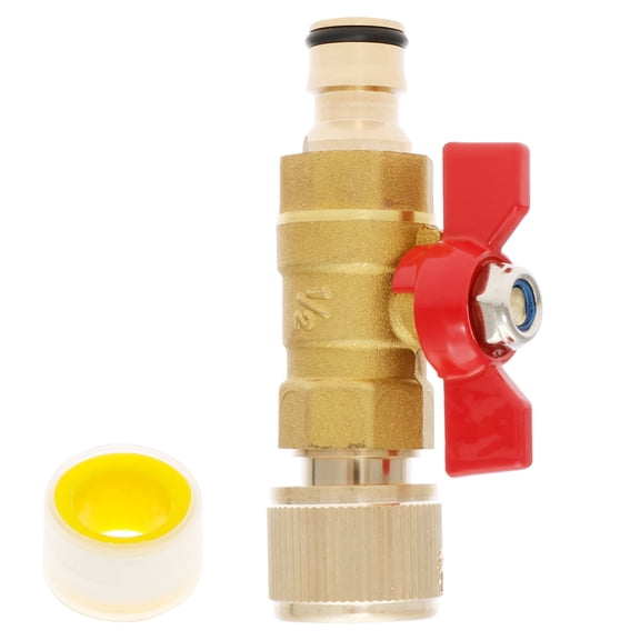 AEVXKHI Brass Connector with Control Valve, Quick Release Garden Hose Connector for Pipe Hose Reel and Tank One Male and One Female