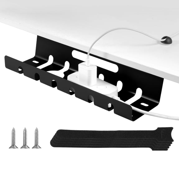 AEVXKHI Cable Management Under Desk, Rust Proof Strong Load Bearing Under Desk Wire Organizer, Power Strip Holder Tray for Office/Home Office Table Thoughtful Cable Tray Holder