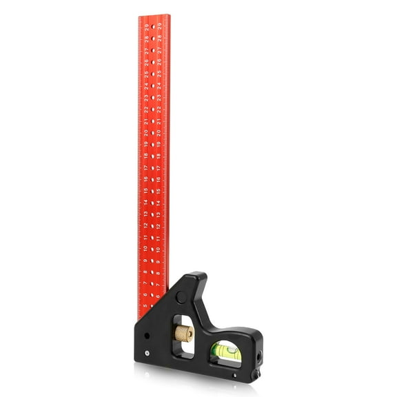 AEVXKHI Combination Square 12inch 45/90 Degrees Aluminum Alloy Woodworking Square Tool, Right Angle Ruler Adjustable Carpenters Ruler for Angle Measuring Drawing