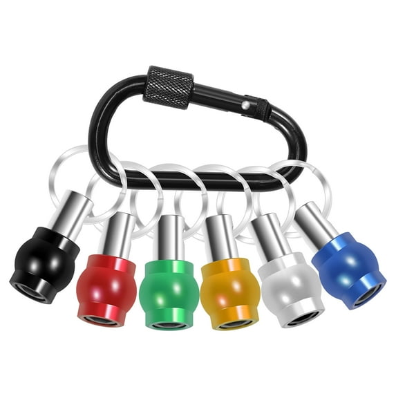 AEVXKHI Drill Bit Holder Key Chain, Hex Shank Aluminum Bit Holders, Keychain Solid Screwdriver Bit Holder Keychain