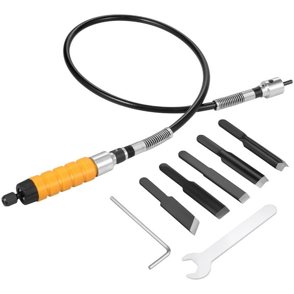 AEVXKHI Electric Carving Chisel Tool, Efficient Electric Wood Chisel, Electric Wood Carving Tools with Carving Blades Wrench, Flexible Shaft for Woodworking Wood Crafts