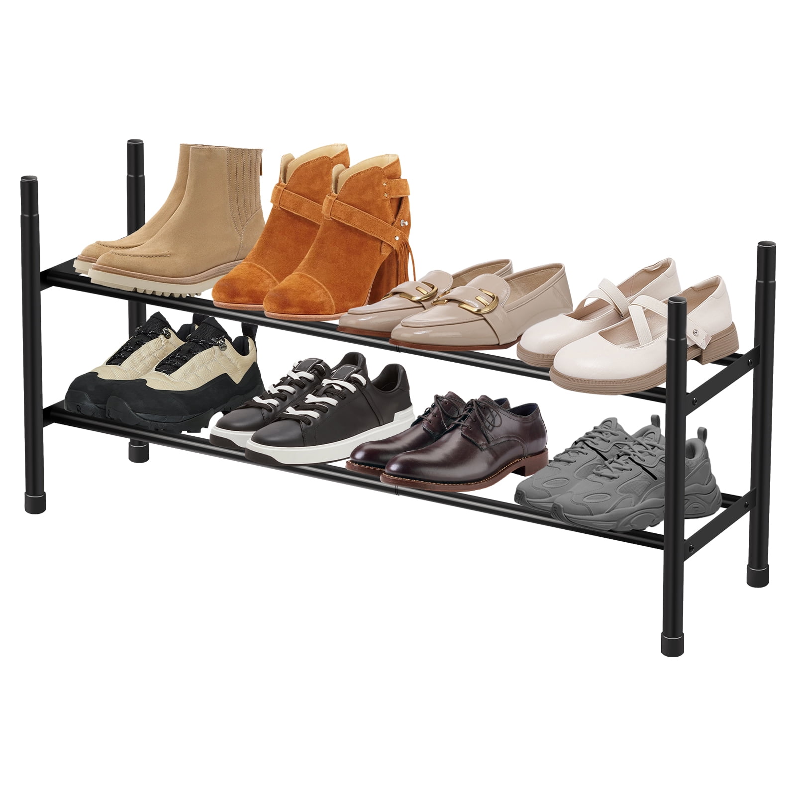 AEVXKHI Expandable Shoe Rack, 2 Tier Adjustable Shoe Storage Shelf ...