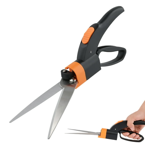AEVXKHI Grass Cutter with 360 Degree Swivel Blades, Stainless Steel Hand Lawn Scissors, Gardening Grass Shears, Plant Cutting Scissors for Flower Beds Grass Sidewalks