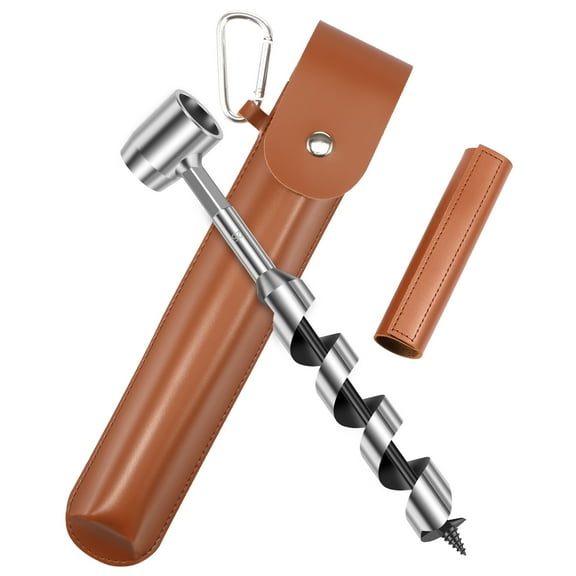 AEVXKHI Hand Auger Wood Drill, Manual Auger Drill 10inch Scotch Eye Hand Wood Auger Drill Bit, Hole Maker Professional Outdoor Survival Gear for Camping Hiking