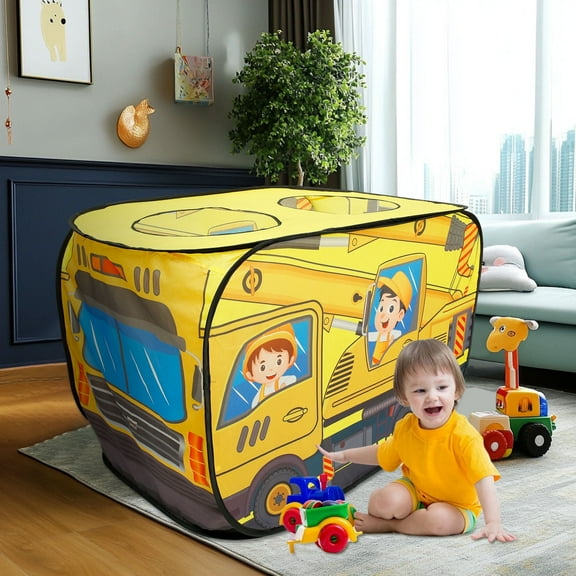 AEVXKHI Kids Pop Up Play Tent, Polyester Children Play Tent, Folding Indoor Outdoor Toddler Playhouse Tent, Car Style Boy Girl Play Tent with Storage Bag for Kids Toddlers Indoor Outdoor