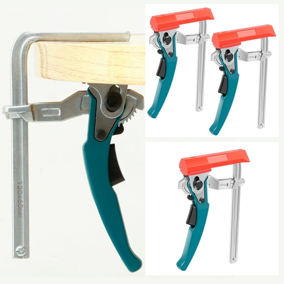 AEVXKHI Metal Track Saw Clamps, Easy Locking Guide Rail Clamp, Fast Release T Slot Clamp, Ratchet Track Clamp, Multi Angle Adjustment Track Clamp, Strong Clamping Track Clamps