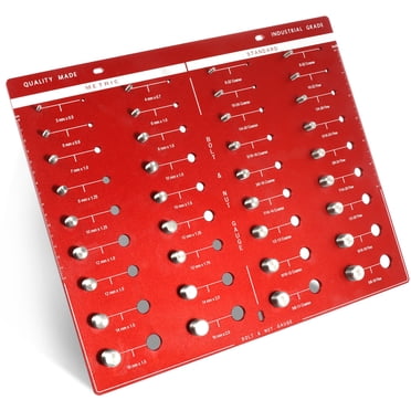 KKUYT 18-Size Nut & Bolt Thread Checker | Metric & Standard Thread Gauge With Wall Mount