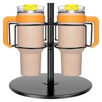 AEVXKHI Rotatable Cup Organizer for 40oz Cup, Carbon Steel Rotating Tumbler Holder with 3 Slots, Water Bottle Storage Rack, Space Saving Rotating Cup Holder, Cup Accessories for Kitchen