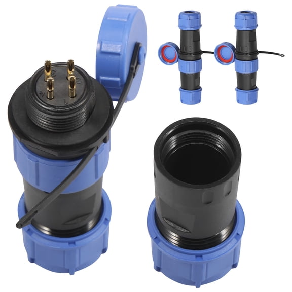 AEVXKHI SP17 Outdoor Male and Female Plug Socket, Waterproof Plastic Brass Makings High Voltage Resistance for Adults Outdoor Equipment