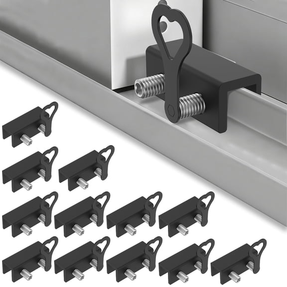 AEVXKHI Sliding Window Locks (12 Sets), Security Window Locks with Keys, Adjustable Aluminum Sliding Window Stops, Easy Installation Without Drilling, for Vertical and Horizontal Sliding Windows