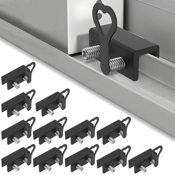 AEVXKHI Sliding Window Locks (12 Sets), Security Window Locks with Keys, Adjustable Aluminum Sliding Window Stops, Easy Installation Without Drilling, for Vertical and Horizontal Sliding Windows