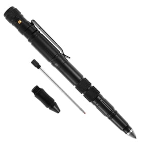 AEVXKHI Tactical Pen, Multi Tool Pen with LED Light, Flashlight Survival Pen, Glass Breaker, Whistle, Screwdriver, Extra Batteries, Ink Refills, Premium Gift Box, Best Tool Gift