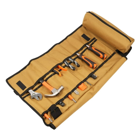 AEVXKHI Tool Roll, Heavy Duty Tool Roll Bag Organizer, Roll Up Tool Pouch, Thickened Wrench Roll Organizer, Abrasion Resistant Tool Storage Bag, Large Capacity, Gifts for Men Father Dad Mechanic