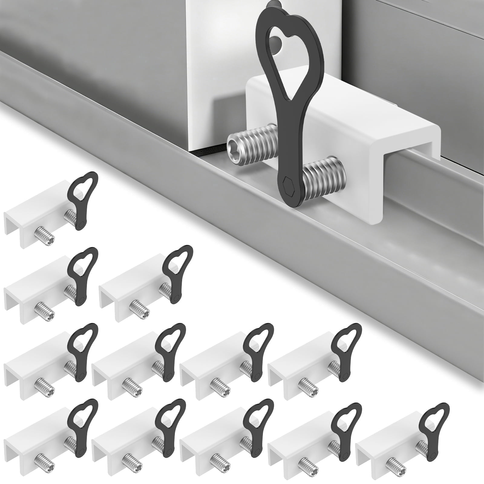 AEVXKHI Window Locks,12 Sets Sliding Security Window Lock with Key for ...