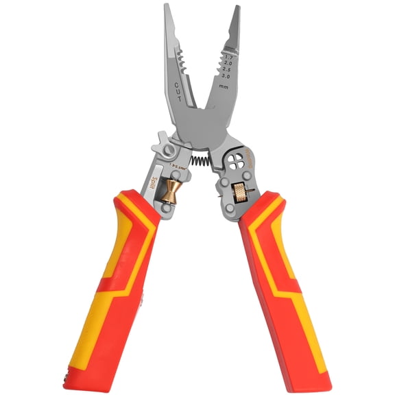 AEVXKHI Wire Stripper Pliers, High Carbon Steel Wire Stripper Crimper, Four Hole Winding Cable Cutter Pliers Adjustable for Cutting