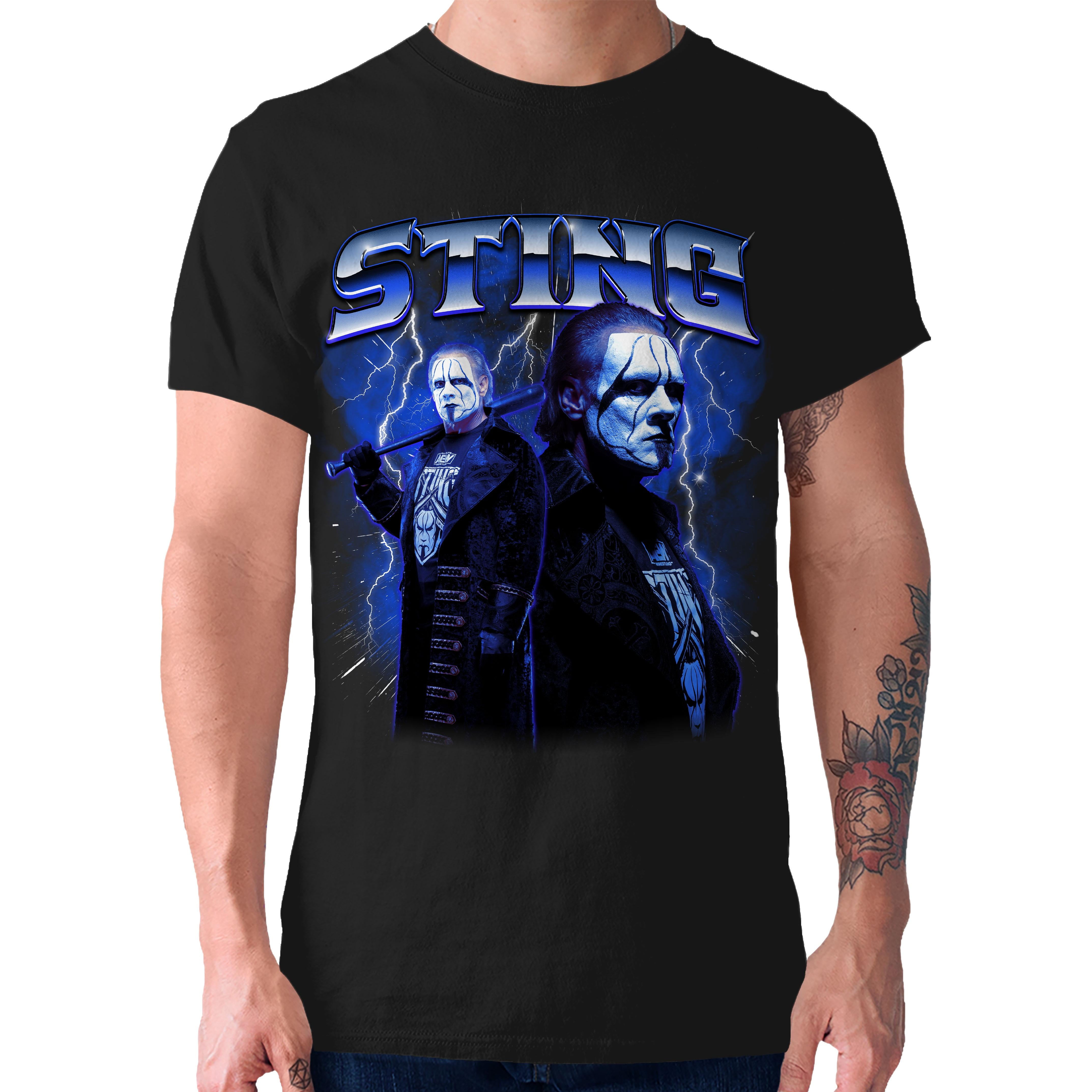 AEW All Elite Wrestling Steve Borden Sting ChromeMens and Womens Short Sleeve T Shirt Black S XXL Walmart