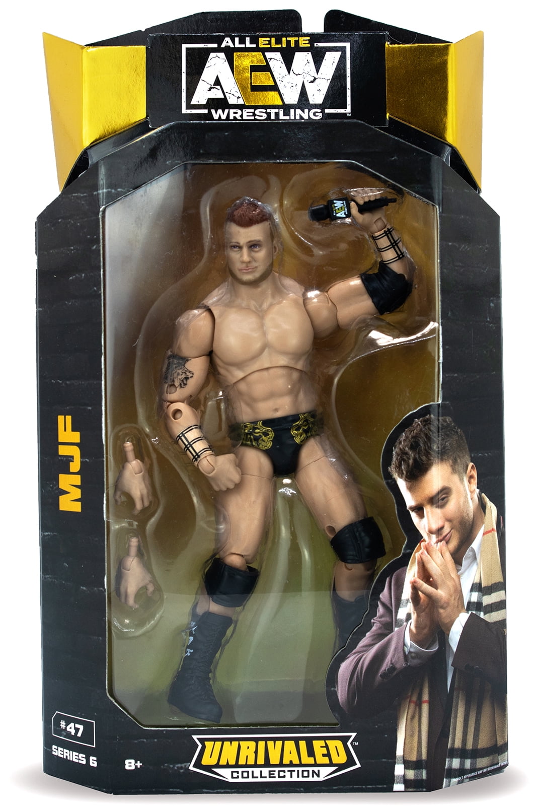 AEW Collectible MJF Black Plastic Wrestling Action Figure 11*6 in