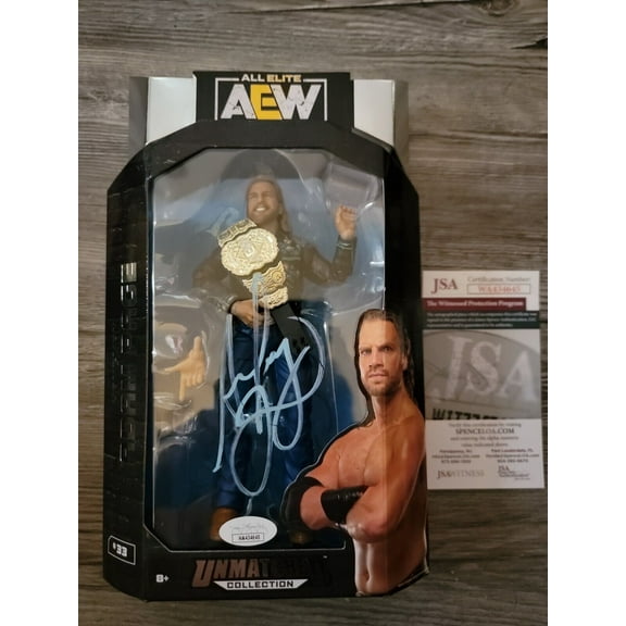 AEW Unmatched Collection Hangman Adam Page Figure signature JSA signature