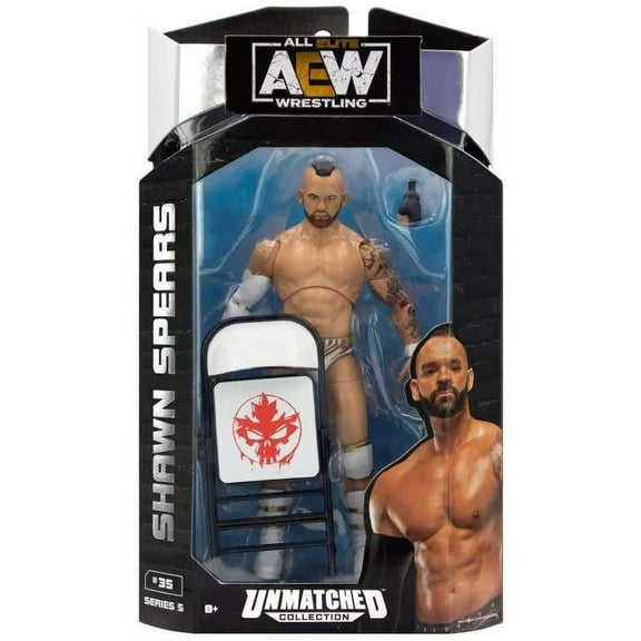 AEW Unmatched Shawn Spears - 6 inch Articulated Action Figure with Folding Chair and Power Glove Hand Accessories
