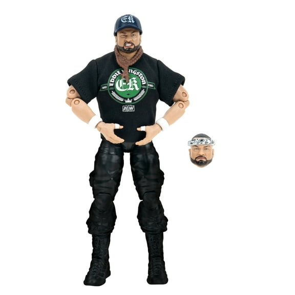 AEW Unrivaled Eddie Kingston - Walmart Exclusive 6 inch Figure with Entrance Shirt, Necklace, Ball Cap, and Alternate Head