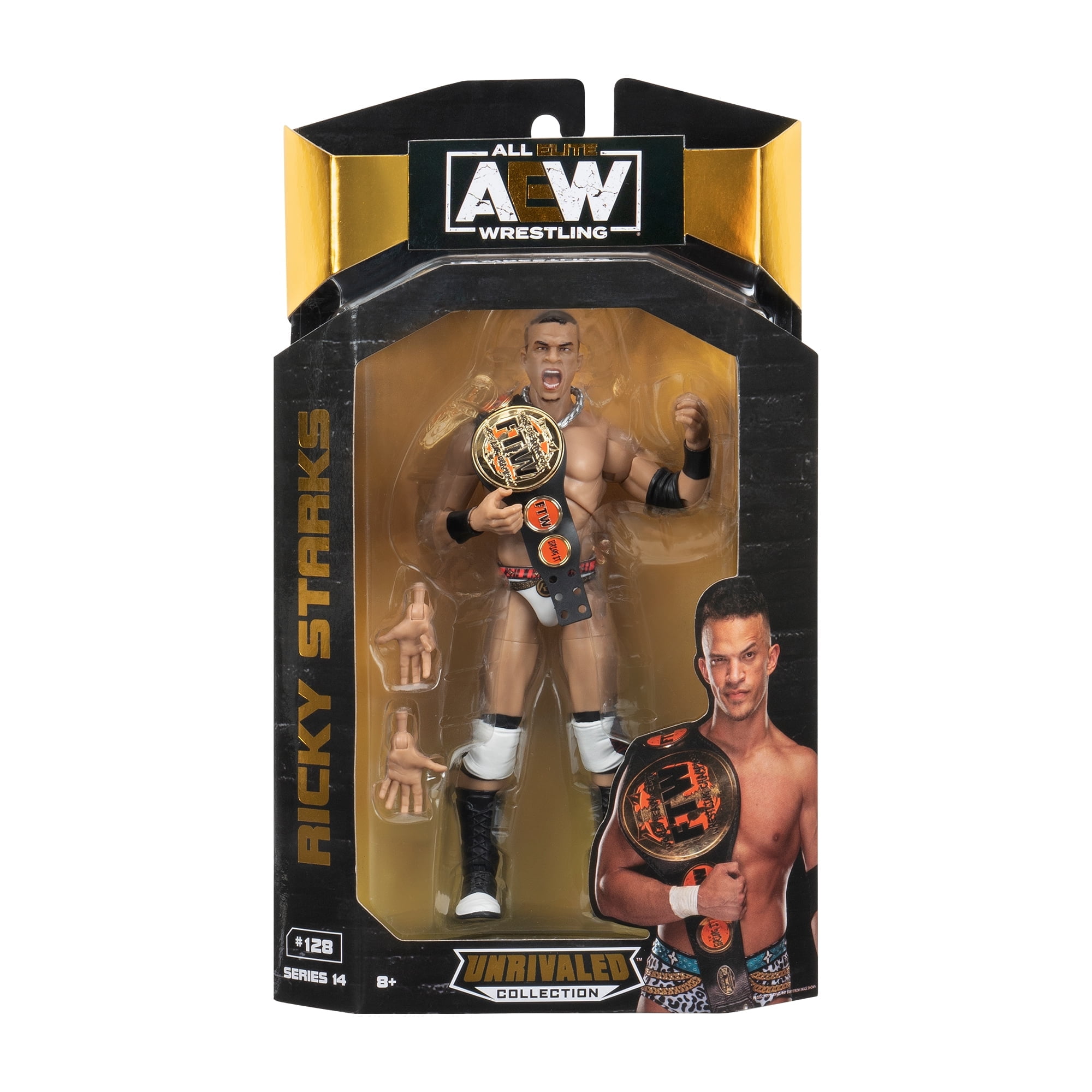 AEW Unrivaled Plastic 11" x 6" Ricky Starks Wrestling Action Figure