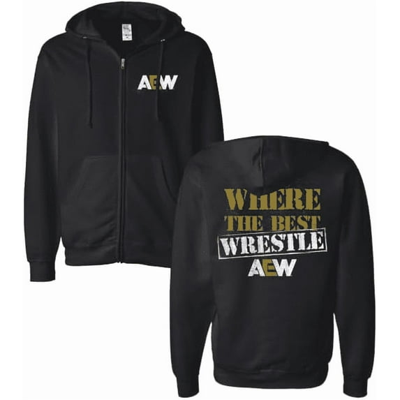AEW - Where The Best Wrestle Zip Hoodie (Double-Sided) (L)