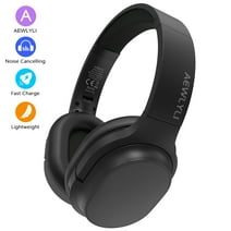 AEWLYLI Noise Cancelling Headphones,Wireless Bluetooth over Ear Headphones,Foldable Stereo Microphone,Memory Foam Earpads,Mic,S31 - Black