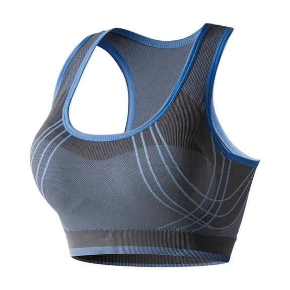 AEXTO 2 Pack Women'S High-Impact Seamless Sports Bras - Shockproof Racerback Design with Striped Ventilation, Quick-Dry Workout Bras for Yoga, Running, Gym & Outdoor Activities