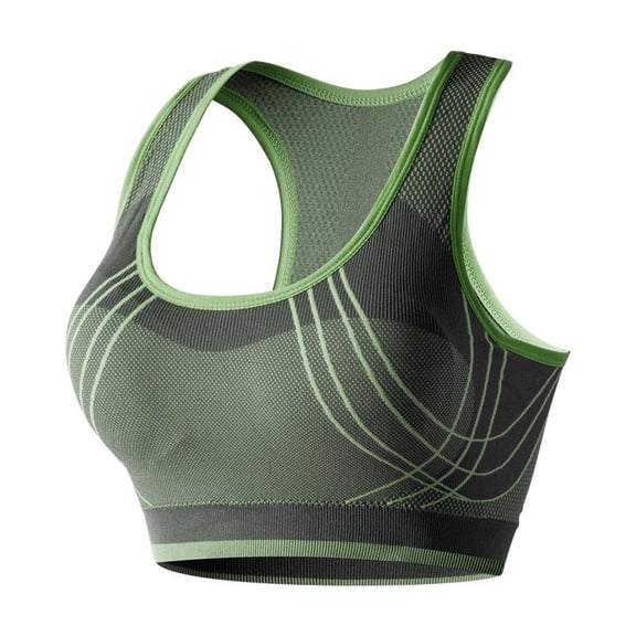 AEXTO 2 Pack Women'S High-Impact Seamless Sports Bras - Shockproof Racerback Design with Striped Ventilation, Quick-Dry Workout Bras for Yoga, Running, Gym & Outdoor Activities