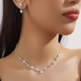 thumbnail image 1 of AEXTO Bride Crystal Necklace Earrings Set Bridal Wedding Jewelry Sets Rhinestone Choker Necklace Costume Jewelry Set for Women and Brides, 1 of 5