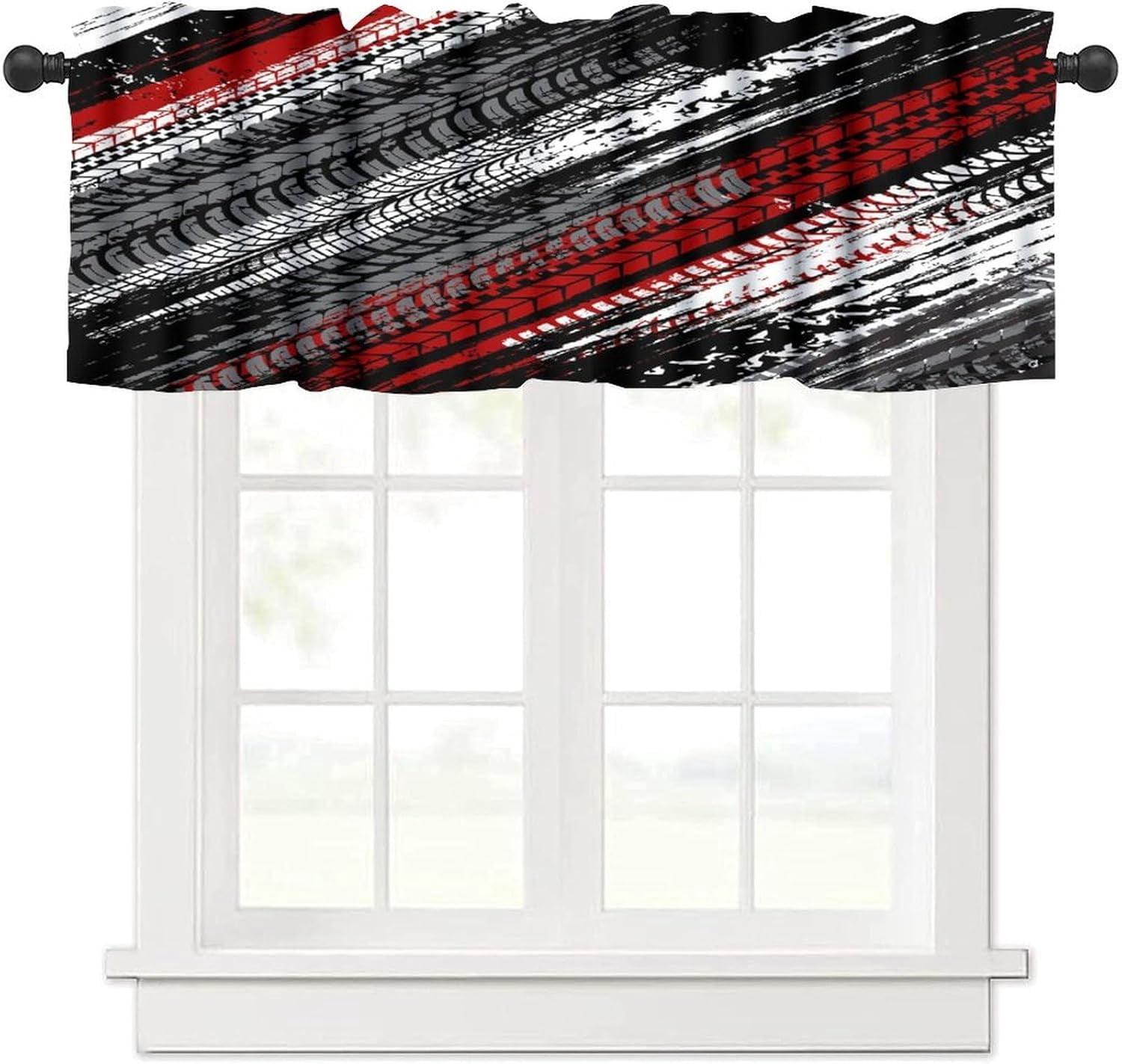 AEXTO Car Service Garage Symbol Valances Curtains, Transportation ...